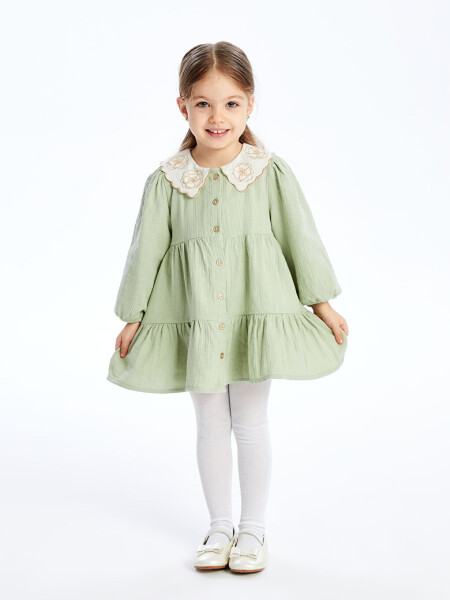 Baby Collar Long Sleeve Girl Baby Dress - LC WAIKIKI