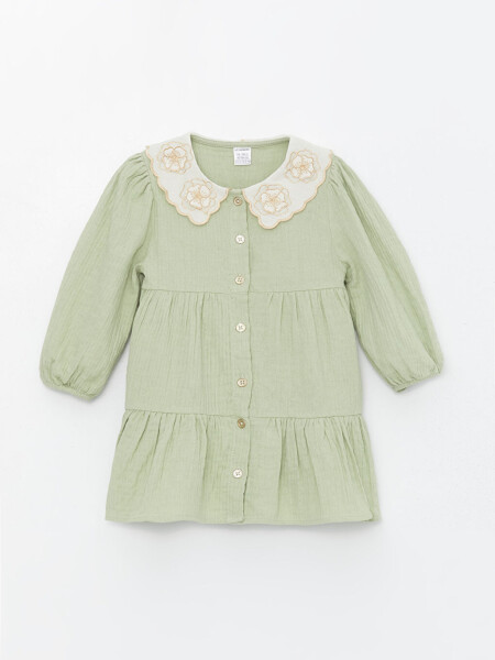 Baby Collar Long Sleeve Girl Baby Dress - 3