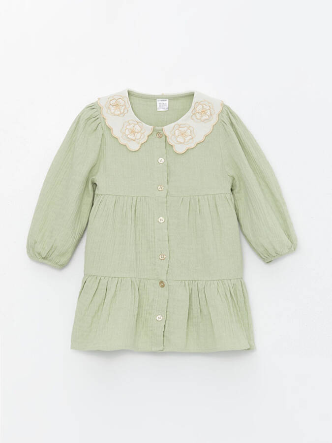 Baby Collar Long Sleeve Girl Baby Dress - 3