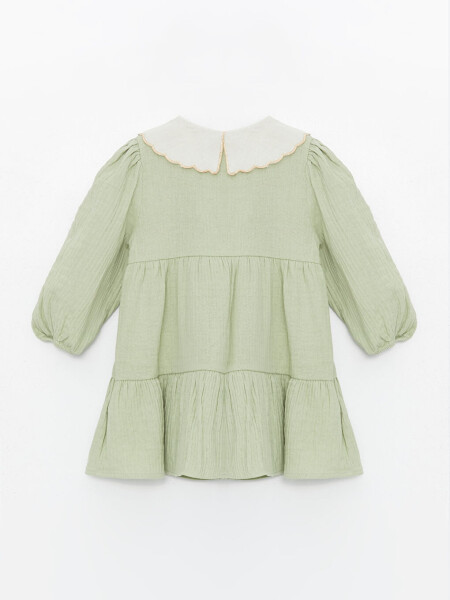 Baby Collar Long Sleeve Girl Baby Dress - 4