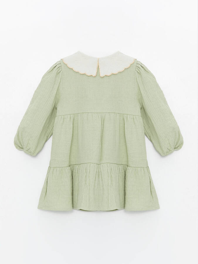 Baby Collar Long Sleeve Girl Baby Dress - 4