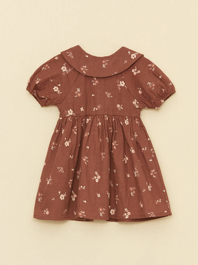 Baby Collar Patterned Girl Baby Dress - 11