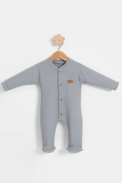 Baby Colorful Cotton Waffle Fabric Romper - 1