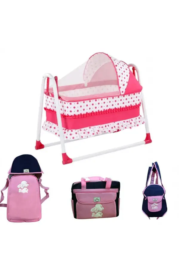 Baby Crib and Carry Set - 5 Pieces: Crib, Bassinet, Diaper Bag, Baby Carrier, Changing Pad Set - 1
