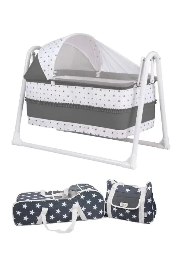 BABY CRIB AND CARRYING SET 3 PCS BASKET CRIB PORTABLE CRIB CARRYING BAG CARE BAG - 1