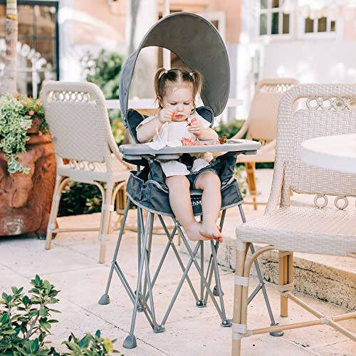 Baby Delight Go with Me Uplift Deluxe Portable High Chair | Sun Canopy | Indoor and Outdoor | Grey - 10