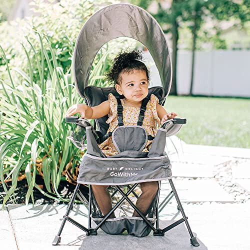 Baby Delight Go with Me Venture Portable Chair | Indoor and Outdoor | Sun Canopy | 3 Child Growth Stages | Grey - 4