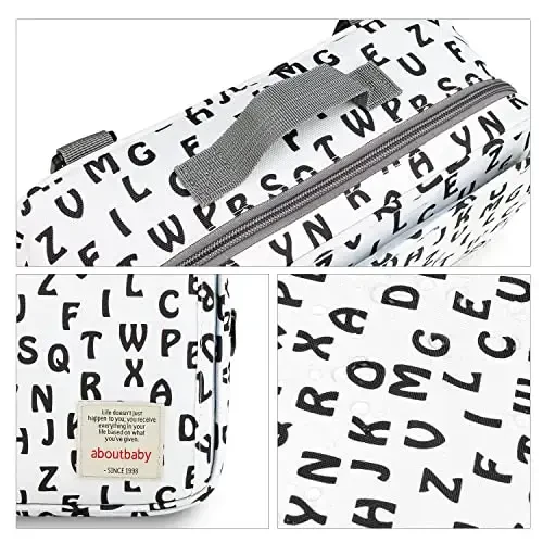 Baby Diaper Caddy Bag - Diaper Caddy Tote Baby Stroller Bag Nursery Storage Bin for Diapers, Wipes & Toys Mini Diaper Bag for Outdoor (Letter) - 6