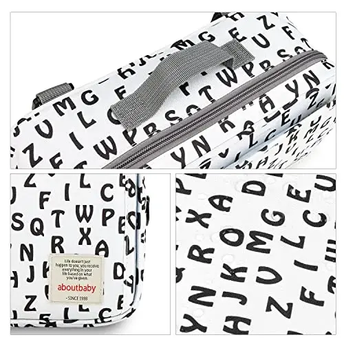 Baby Diaper Caddy Bag - Diaper Caddy Tote Baby Stroller Bag Nursery Storage Bin for Diapers, Wipes & Toys Mini Diaper Bag for Outdoor (Letter) - 6