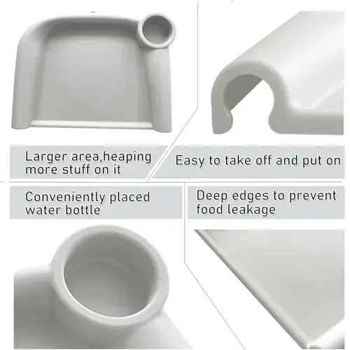 Baby Dining Tray Compatible with Inglesina Fast Table Chair Silicone Baby Dining Tray for Clip-On Fast Table Chair Dishwasher Safe BPA Free Silicone Removable Dining Tray Accessory -Light Gray - 3