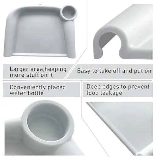Baby Dining Tray Compatible with Inglesina Fast Table Chair Silicone Baby Feeding Tray for Clip-On Fast Table Chair Dishwasher Safe BPA Free Silicone Removable Dining Tray Accessory -Gray - 3