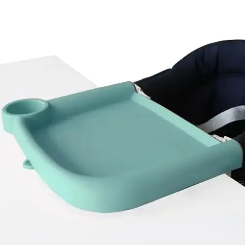 Baby Dining Tray Compatible with Inglesina Fast Table Chair Silicone Baby Feeding Tray for Clip-On Fast Table Chair Dishwasher Safe BPA Free Silicone Removable Dining Tray Accessory -Light Blue 