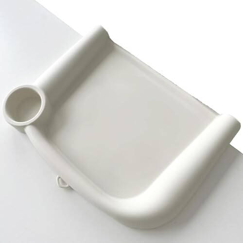 Baby Dining Tray Competible with Inglesina Fast Table Chair Silicone Baby Feeding Tray for Clip-On Fast Table Chair Dishwasher Safe BPA Free Silicone Removable Dining Tray Accessory -White - 43