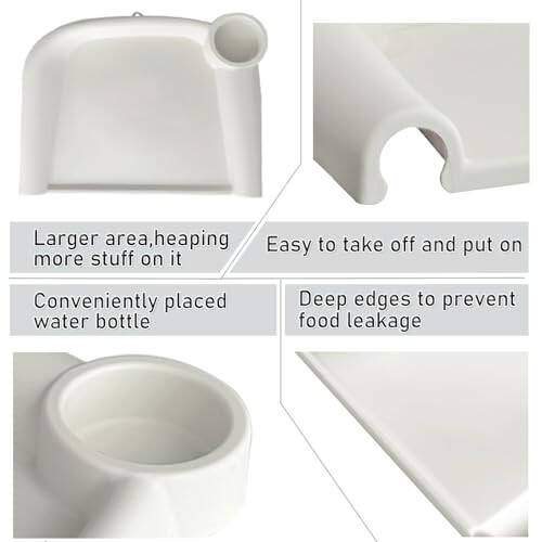 Baby Dining Tray Competible with Inglesina Fast Table Chair Silicone Baby Feeding Tray for Clip-On Fast Table Chair Dishwasher Safe BPA Free Silicone Removable Dining Tray Accessory -White - 44