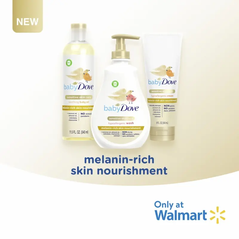 Baby Dove Sensitive Melanin-Rich Cream Newborn Hypoallergenic Nourishing Moisturizer, 8 oz- - BABY DOVE