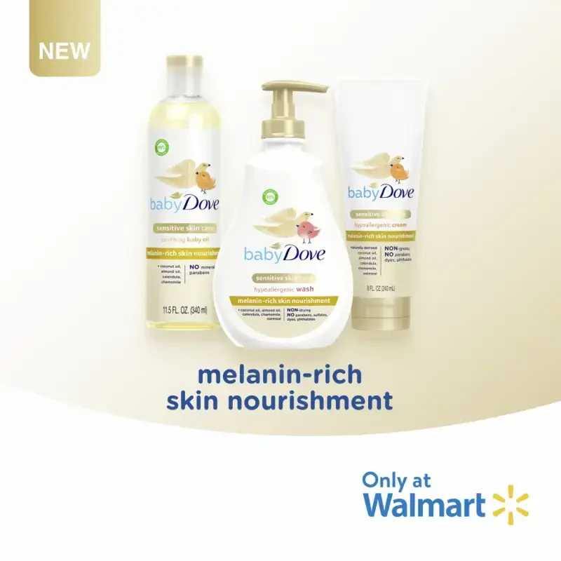 Baby Dove Sensitive Melanin-Rich Cream Newborn Hypoallergenic Nourishing Moisturizer, 8 oz - 1