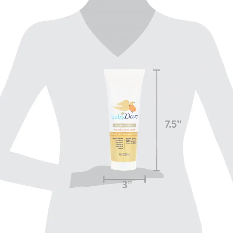 Baby Dove Sensitive Melanin-Rich Cream Newborn Hypoallergenic Nourishing Moisturizer, 8 oz - 7