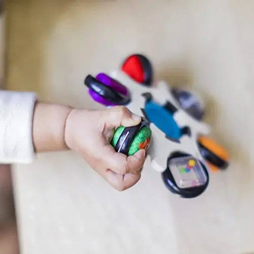 Baby Einstein Curiosity Clutch Fidget Sensory Toy and Pop It Rattle, BPA Free Infant Teether, Age 3 Months+, Multicolored - 4