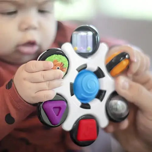 Baby Einstein Curiosity Clutch Fidget Sensory Toy and Pop It Rattle, BPA Free Infant Teether, Age 3 Months+, Multicolored - 5