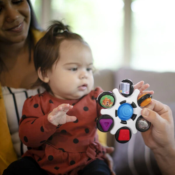 Baby Einstein Curiosity Clutch Twist and Pop Rattle Teether Infant Toy for Discovering Textures, Colors, Shapes, 3 Months+ - 13