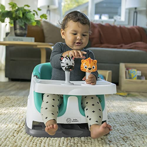 Baby Einstein Dine & Discover Multi-Use Booster Feeding & Floor Activity Seat with Self-Storing Tray - 32