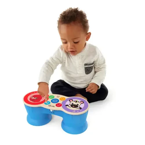 Baby Einstein & Hape Upbeat Tunes Magic Touch Wooden Drums Infant and Toddler Musical Toy, Unisex - 3