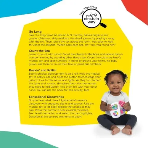 Baby Einstein Janet’s Sensational Sounds 2-Piece Musical Toy & Book Gift Set, Ages 3+ Months, for Boy or Girl - 6
