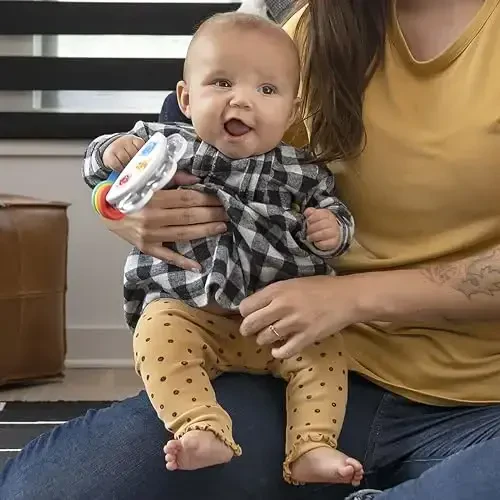 Baby Einstein Tiny Tambourine Musical Toy & Rattle, BPA Free, Take Along, Age 3 Months+ - 3