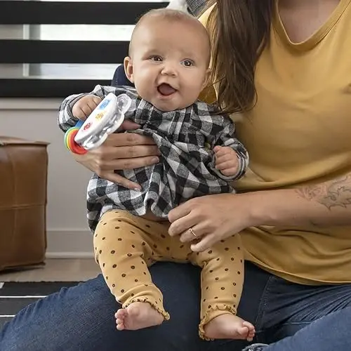 Baby Einstein Tiny Tambourine Musical Toy & Rattle, BPA Free, Take Along, Age 3 Months+ - 3