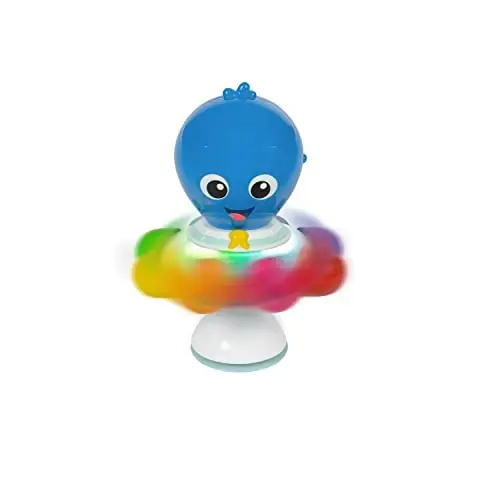 Baby Einstein Ocean Explorers Opus Spin & Sea Suction Toy for Highchair, Lights & Vibrant Colors, Ages 3 Months and up - BABY