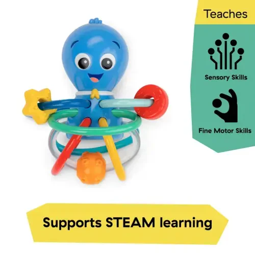 Baby Einstein Ocean Explorers Opus's Shake & Soothe Teether Toy & Rattle, Multicolor, Ages Infants 0+ Months - 3