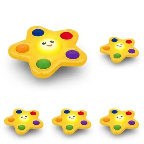 Baby Einstein Ocean Explorers Pop & Glow Starfish Light Up Sensory Popper Toy, for Babies Ages 6 Months and up (Pack of 5) - BABY