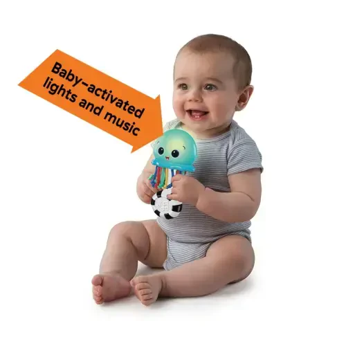 Baby Einstein Ocean Glow Sensory Shaker Musical Toy, Ages Newborn + - 2