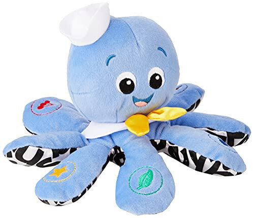 Baby Einstein Octoplush Musical Huggable Stuffed Animal Plush Toy, Learn Colors in 3 Languages, Blue, 11