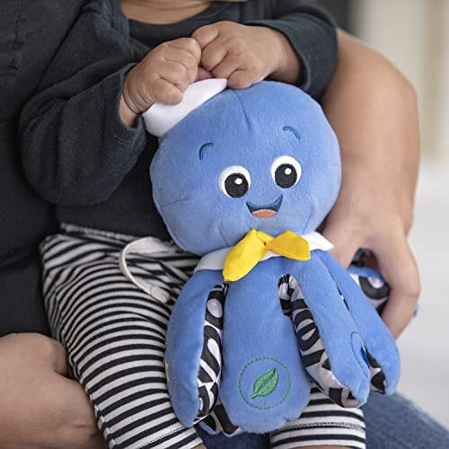 Baby Einstein Octoplush Musiqiy Quchoqlanadigan Peluş Hayvon O'yinchoq, 3 Tilda Rangi O'rganish, Ko'k, 11 - 8