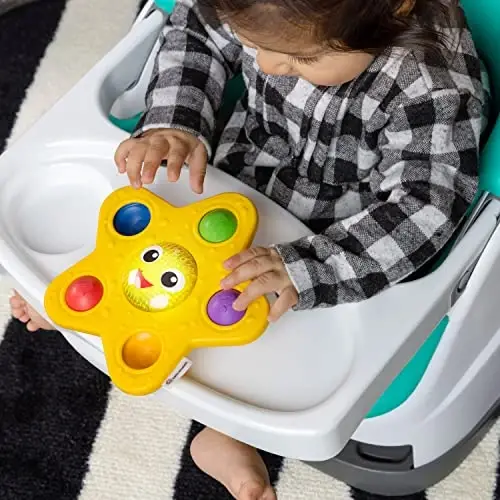 Baby Einstein Ocean Explorers Pop & Glow Starfish Light Up Sensory Popper Toy, Suction Toy for Highchair, for Babies Ages 6 Months and up - 3