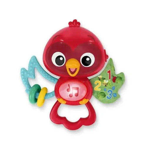 Baby Einstein Roxys Bright Flight Musical Baby Toy & Teether, Plays Real Bird Sounds with 10+ Melodies, Multisensory, Ages 3 Months and Up 