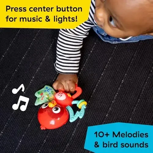 Baby Einstein Roxys Bright Flight Musical Baby Toy & Teether, Plays Real Bird Sounds with 10+ Melodies, Multisensory, Ages 3 Months and Up - BABY (1)