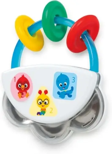 Baby Einstein Tiny Tambourine Musical Toy & Rattle, BPA Free, Take Along, Age 3 Months+ (Pack of 6) - BABY EINSTEIN