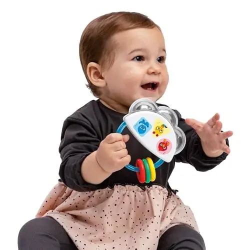 Baby Einstein Tiny Tambourine Musical Toy & Rattle, BPA Free, Take Along, Age 3 Months+ (Pack of 6) - BABY EINSTEIN (1)