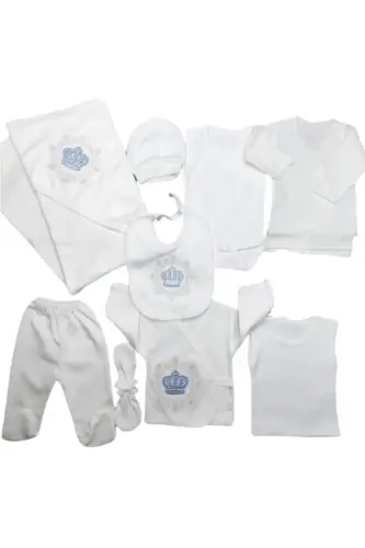 Baby Embroidered Stone 11 Piece Newborn Hospital Discharge Onesie Set 