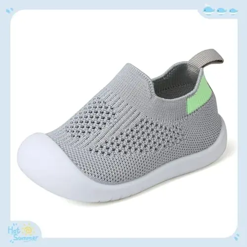 Baby First Walking Shoes Toddler Infant Boys Girls Baby Sneakers Breathable Non-Slip Indoor Floor Baby Sock Slipper with Soft Sole Cotton Mesh - BABY (1)