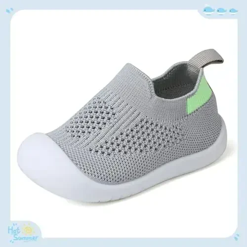 Baby First Walking Shoes Toddler Infant Boys Girls Baby Sneakers Breathable Non-Slip Indoor Floor Baby Sock Slipper with Soft Sole Cotton Mesh - 2