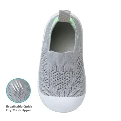 Baby First Walking Shoes Toddler Infant Boys Girls Baby Sneakers Breathable Non-Slip Indoor Floor Baby Sock Slipper with Soft Sole Cotton Mesh - 4