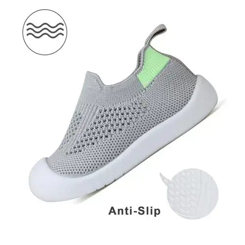 Baby First Walking Shoes Toddler Infant Boys Girls Baby Sneakers Breathable Non-Slip Indoor Floor Baby Sock Slipper with Soft Sole Cotton Mesh - 5