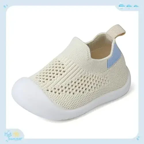 Baby First Walking Shoes Toddler Infant Boys Girls Baby Sneakers Breathable Non-Slip Indoor Floor Baby Sock Slipper with Soft Sole Cotton Mesh - 2