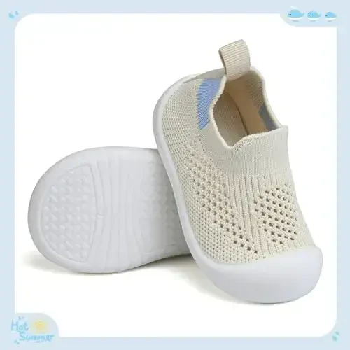 Baby First Walking Shoes Toddler Infant Boys Girls Baby Sneakers Breathable Non-Slip Indoor Floor Baby Sock Slipper with Soft Sole Cotton Mesh - 3