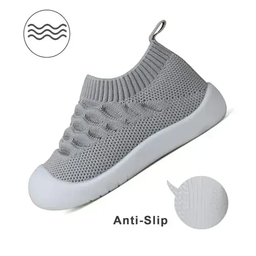 Baby First Walking Shoes Toddler Infant Boys Girls Baby Sneakers Breathable Non-Slip Indoor Floor Baby Sock Slipper with Soft Sole Cotton Mesh - 5