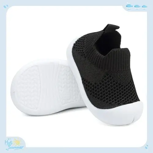 Baby First Walking Shoes Toddler Infant Boys Girls Baby Sneakers Breathable Non-Slip Indoor Floor Baby Sock Slipper with Soft Sole Cotton Mesh - 3
