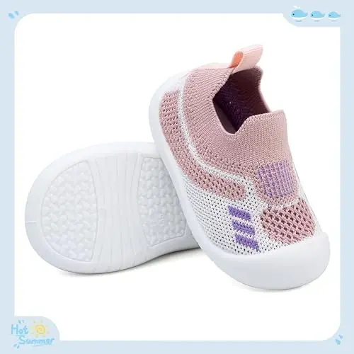 Baby First Walking Shoes Toddler Infant Boys Girls Baby Sneakers Breathable Non-Slip Indoor Floor Baby Sock Slipper with Soft Sole Cotton Mesh - 3